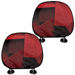Red Geometric Print Car Headrest Covers