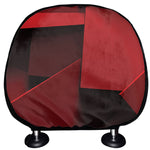 Red Geometric Print Car Headrest Covers