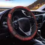 Red Geometric Print Car Steering Wheel Cover