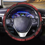 Red Geometric Print Car Steering Wheel Cover