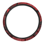 Red Geometric Print Car Steering Wheel Cover