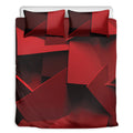Red Geometric Print Duvet Cover Bedding Set