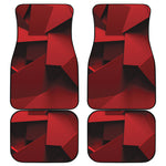 Red Geometric Print Front and Back Car Floor Mats