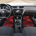 Red Geometric Print Front and Back Car Floor Mats