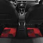 Red Geometric Print Front and Back Car Floor Mats