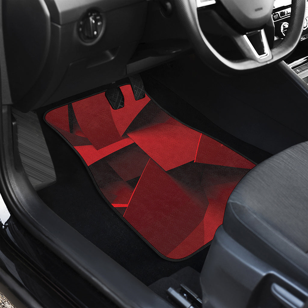 Red Geometric Print Front and Back Car Floor Mats