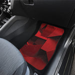 Red Geometric Print Front and Back Car Floor Mats