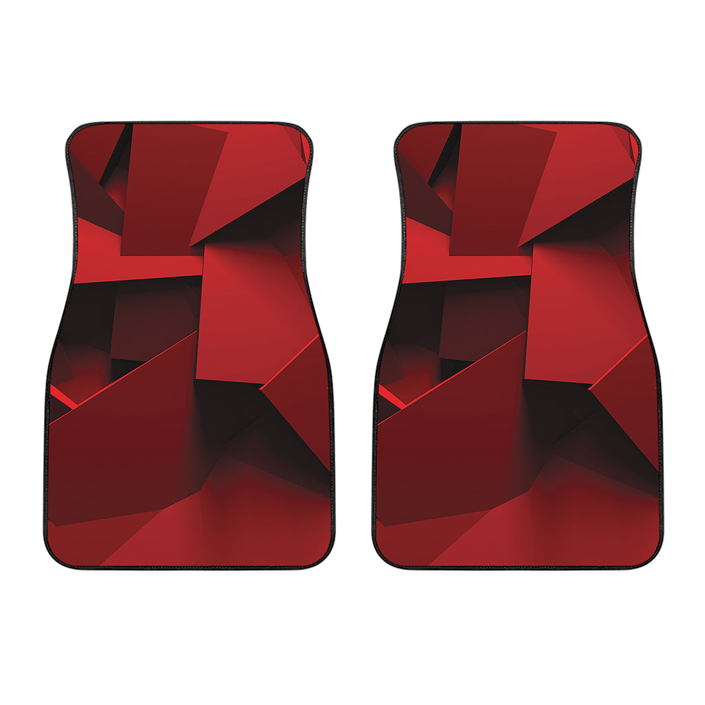 Red Geometric Print Front Car Floor Mats