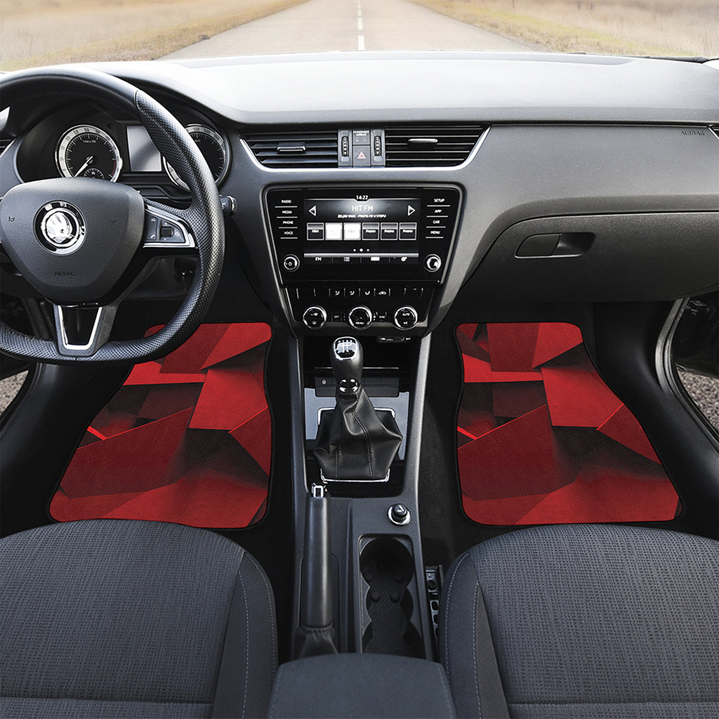 Red Geometric Print Front Car Floor Mats