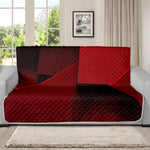 Red Geometric Print Futon Protector