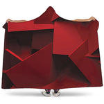 Red Geometric Print Hooded Blanket