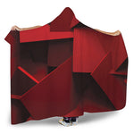 Red Geometric Print Hooded Blanket