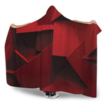 Red Geometric Print Hooded Blanket