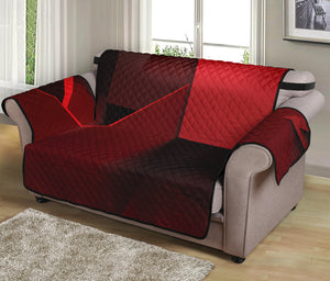 Red Geometric Print Loveseat Protector