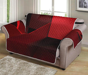 Red Geometric Print Loveseat Protector