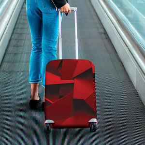 Red Geometric Print Luggage Cover
