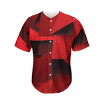 Red Geometric Print Men's Baseball Jersey