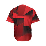 Red Geometric Print Men's Baseball Jersey