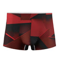 Red Geometric Print Men's Boxer Briefs