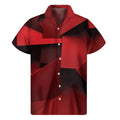 Red Geometric Print Men's Short Sleeve Shirt