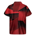 Red Geometric Print Men's Short Sleeve Shirt