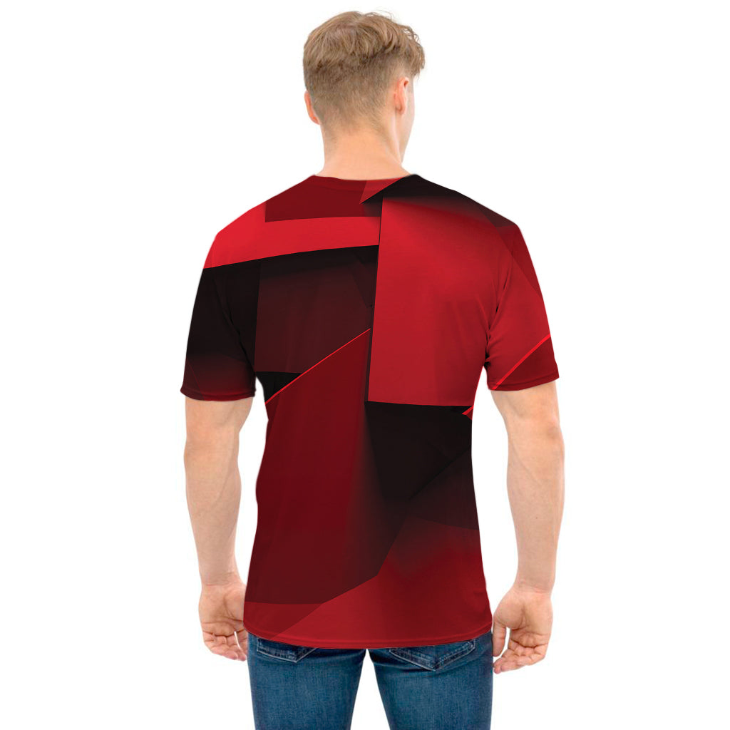 Red Geometric Print Men's T-Shirt