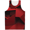 Red Geometric Print Men's Tank Top