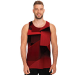Red Geometric Print Men's Tank Top