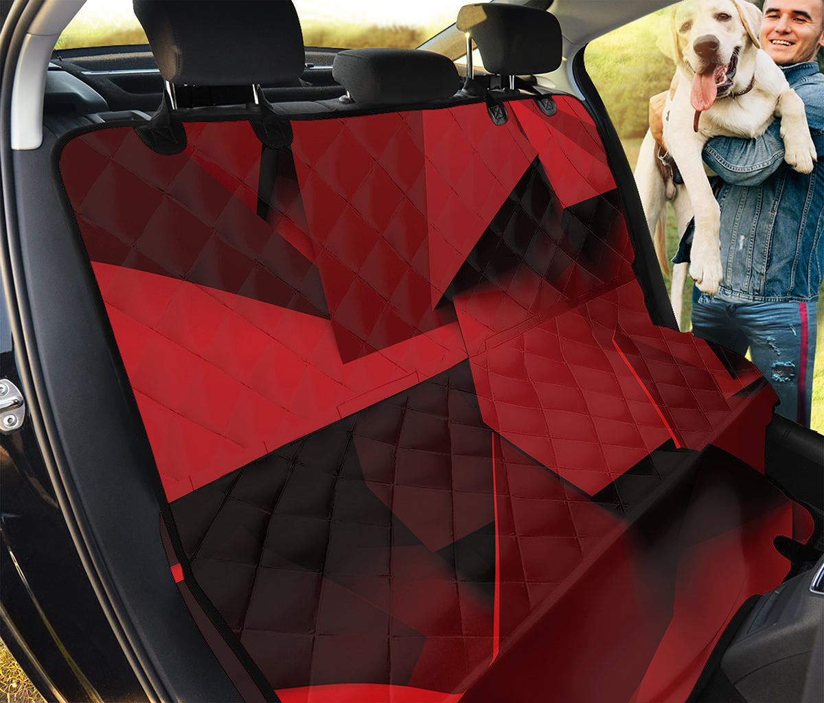 Red Geometric Print Pet Car Back Seat Cover