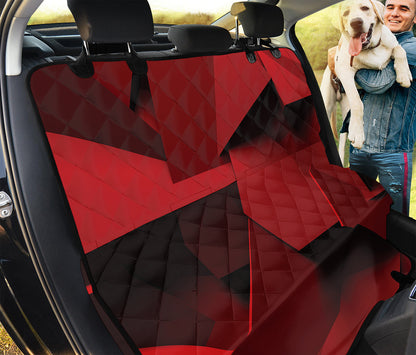 Red Geometric Print Pet Car Back Seat Cover