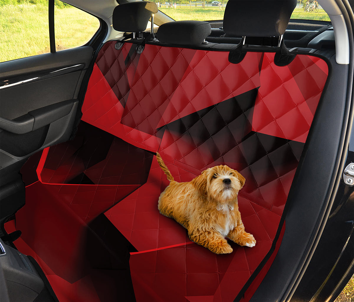 Red Geometric Print Pet Car Back Seat Cover