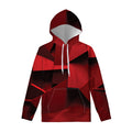 Red Geometric Print Pullover Hoodie