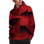 Red Geometric Print Pullover Hoodie