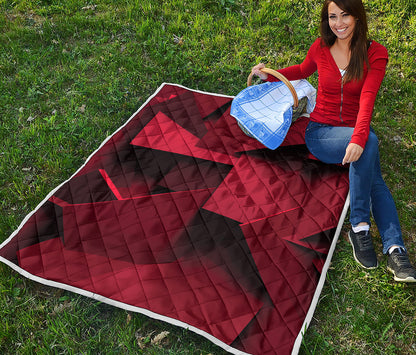 Red Geometric Print Quilt