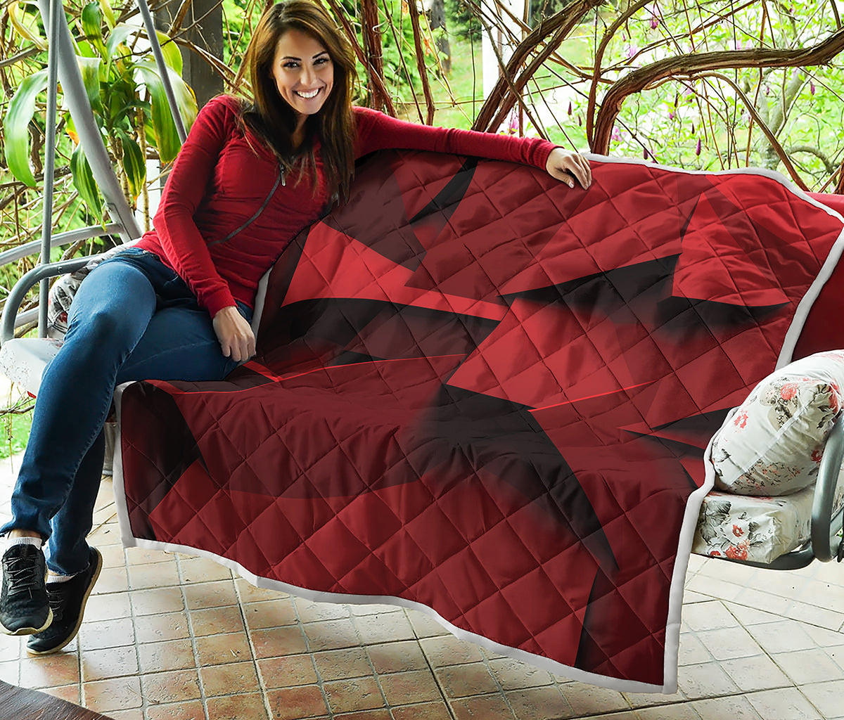 Red Geometric Print Quilt