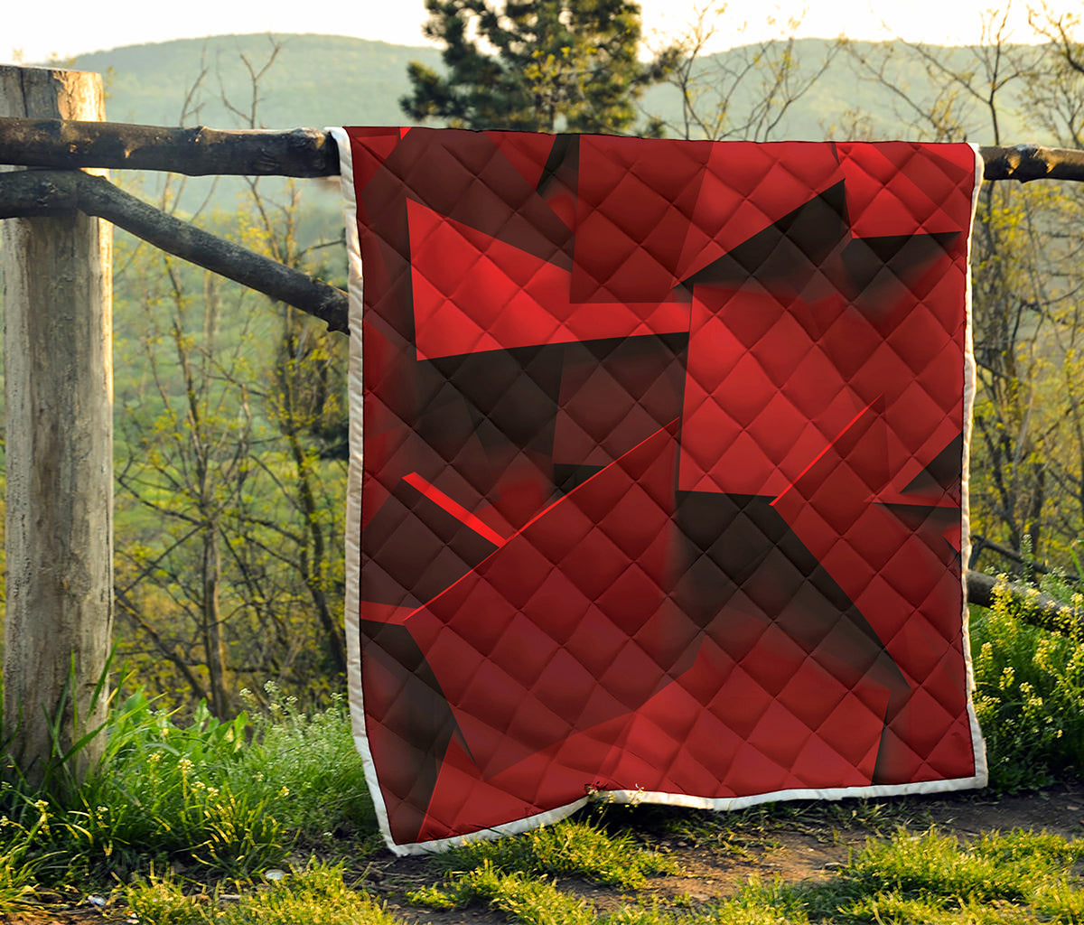 Red Geometric Print Quilt