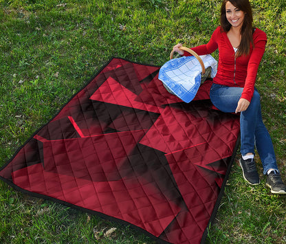 Red Geometric Print Quilt