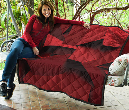 Red Geometric Print Quilt