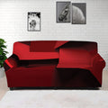 Red Geometric Print Sofa Cover