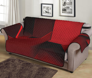 Red Geometric Print Sofa Protector