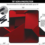 Red Geometric Print Sofa Protector