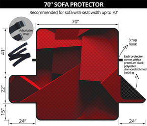 Red Geometric Print Sofa Protector