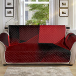 Red Geometric Print Sofa Protector