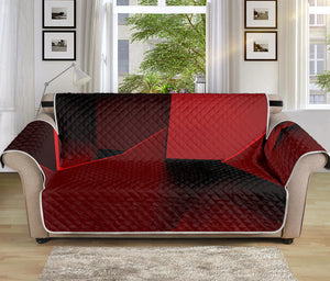 Red Geometric Print Sofa Protector