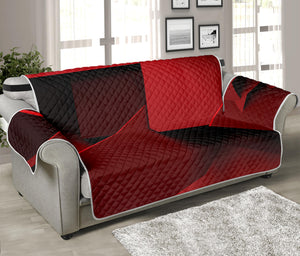 Red Geometric Print Sofa Protector