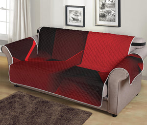 Red Geometric Print Sofa Protector