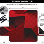 Red Geometric Print Sofa Protector