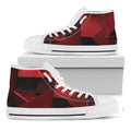 Red Geometric Print White High Top Sneakers