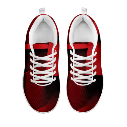 Red Geometric Print White Sneakers