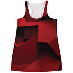Red Geometric Print Women's Racerback Tank Top